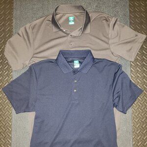 2 pro tour golf short seleve polos men medium navy & gray